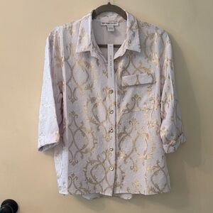 NYCC Gold leaflet Patterned Button Down Shirt